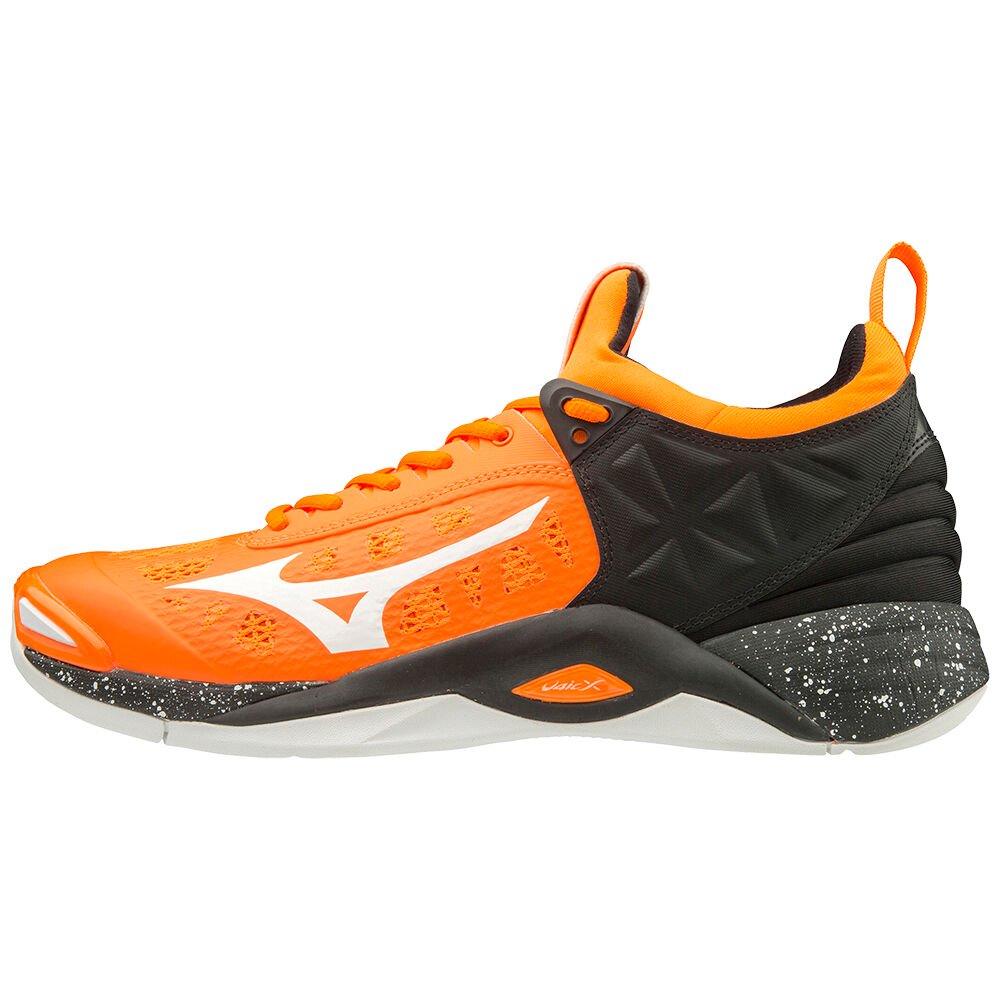 Men's Mizuno Volleyball Shoes Orange/White/Black WAVE MOMENTUM Shoes - V1GA191254